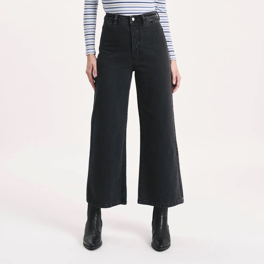 rollas sailor pant organic cotton washed black sz 31